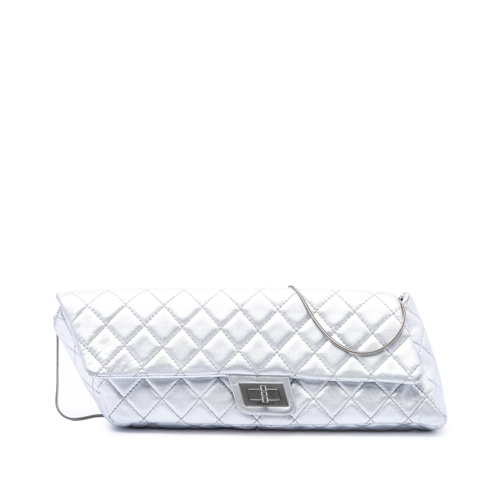 Pre-Loved Chanel Quilted Metallic Lambskin Reissue 2.55 Clutch With Chain